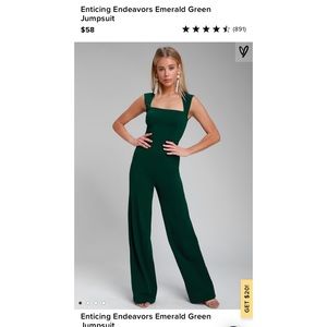 Enticing Endeavors Emerald Green Jumpsuit